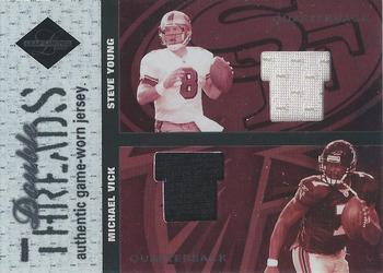 2003 Leaf Limited - Double Threads #DT-42 Steve Young / Michael Vick Front