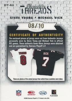 2003 Leaf Limited - Double Threads Prime #DT-42 Steve Young / Michael Vick Back