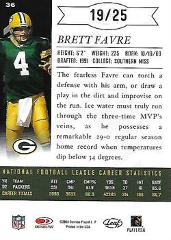 2003 Leaf Limited - Gold Spotlight #36 Brett Favre Back