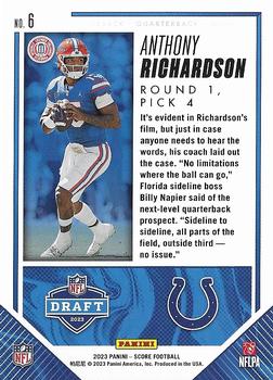 2023 Score - NFL Draft #6 Anthony Richardson Back