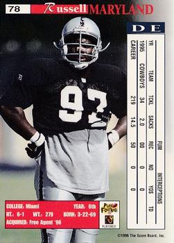 1996 Pro Line II Intense #78 Russell Maryland Back