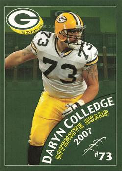 2007 Green Bay Packers Police - Copps Food Center, Manitowoc Police Department #9 Daryn Colledge Front