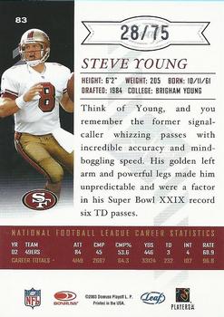 2003 Leaf Limited - Silver Spotlight #83 Steve Young Back