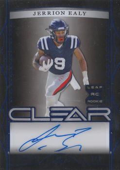 2022 Leaf Trinity - Clear Autographs Navy Black Foil #CA-JE1 Jerrion Ealy Front