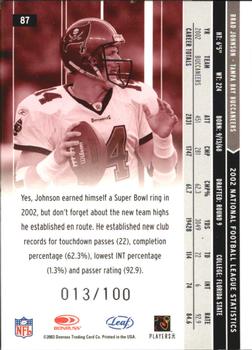 2003 Leaf Rookies & Stars - Longevity #87 Brad Johnson Back