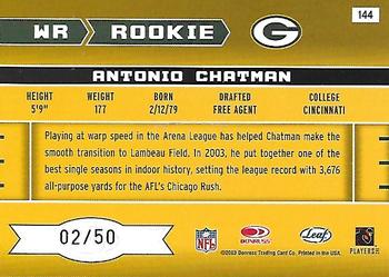 2003 Leaf Rookies & Stars - Longevity #144 Antonio Chatman Back