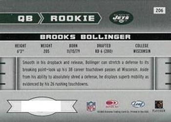 2003 Leaf Rookies & Stars - Rookie Autographs #206 Brooks Bollinger Back