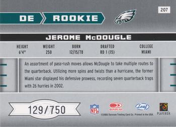 2003 Leaf Rookies & Stars - Rookie Autographs #207 Jerome McDougle Back