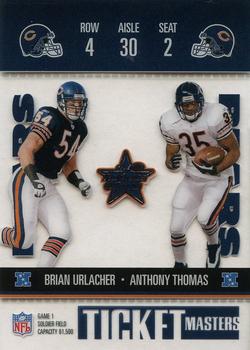 2003 Leaf Rookies & Stars - Ticket Masters #TM-3 Brian Urlacher / Anthony Thomas Front