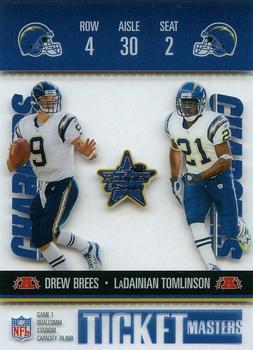 2003 Leaf Rookies & Stars - Ticket Masters #TM-8 LaDainian Tomlinson / Drew Brees Front