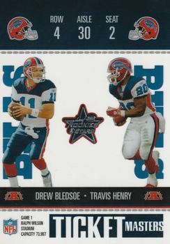 2003 Leaf Rookies & Stars - Ticket Masters #TM-12 Drew Bledsoe / Travis Henry Front