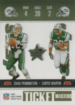2003 Leaf Rookies & Stars - Ticket Masters #TM-14 Chad Pennington / Curtis Martin Front