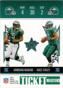 2003 Leaf Rookies & Stars - Ticket Masters #TM-18 Donovan McNabb / Duce Staley Front