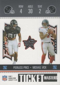 2003 Leaf Rookies & Stars - Ticket Masters #TM-19 Michael Vick / Peerless Price Front