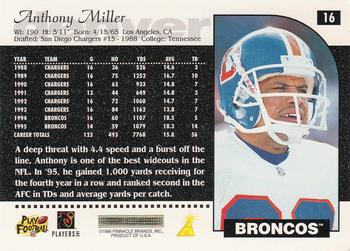 1996 Score #16 Anthony Miller Back