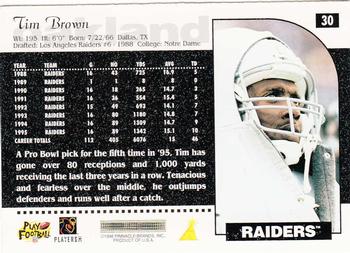 1996 Score #30 Tim Brown Back