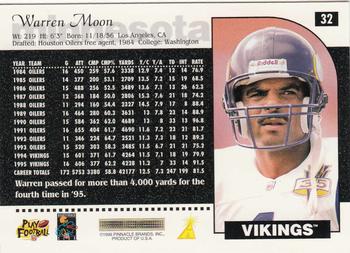 1996 Score #32 Warren Moon Back