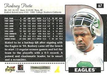 1996 Score #67 Rodney Peete Back