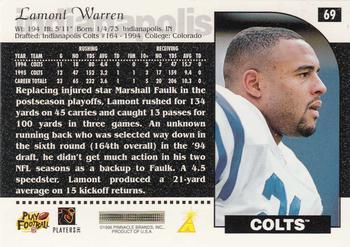 1996 Score #69 Lamont Warren Back