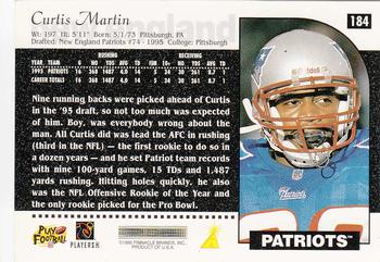 1996 Score #184 Curtis Martin Back