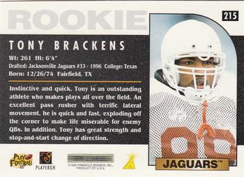 1996 Score #215 Tony Brackens Back