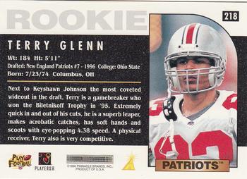 1996 Score #218 Terry Glenn Back