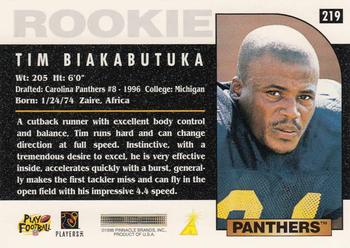 1996 Score #219 Tim Biakabutuka Back