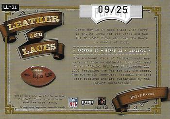 2003 Playoff Absolute Memorabilia - Leather and Laces Combo's #LL-31 Brett Favre Back