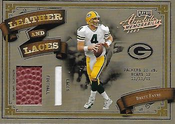 2003 Playoff Absolute Memorabilia - Leather and Laces Combo's #LL-31 Brett Favre Front
