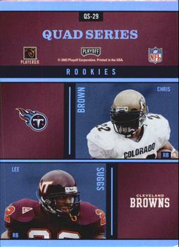 2003 Playoff Absolute Memorabilia - Quad Series #QS-29 Larry Johnson / Musa Smith / Chris Brown / Lee Suggs Back