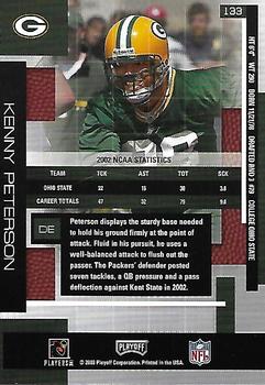 2003 Playoff Absolute Memorabilia - Samples #133 Kenny Peterson Back