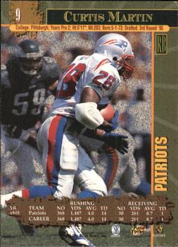 1996 Score Board NFL Lasers #9 Curtis Martin Back