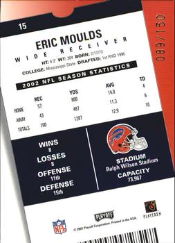 2003 Playoff Contenders - Playoff Ticket #15 Eric Moulds Back