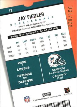 2003 Playoff Contenders - Playoff Ticket #18 Jay Fiedler Back