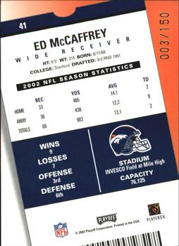 2003 Playoff Contenders - Playoff Ticket #41 Ed McCaffrey Back