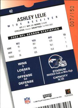 2003 Playoff Contenders - Playoff Ticket #42 Ashley Lelie Back