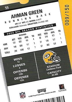 2003 Playoff Contenders - Playoff Ticket #59 Ahman Green Back