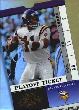 2003 Playoff Contenders - Playoff Ticket #63 Daunte Culpepper Front