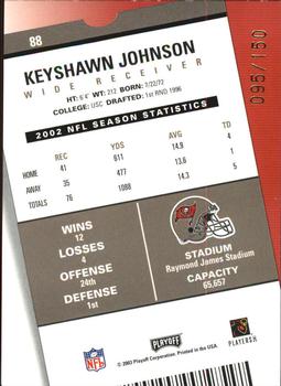 2003 Playoff Contenders - Playoff Ticket #88 Keyshawn Johnson Back
