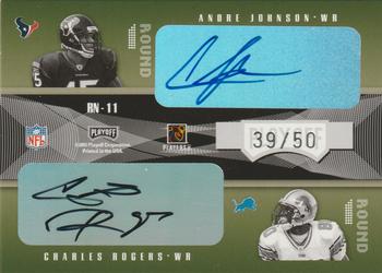 2003 Playoff Contenders - Round Numbers Autographs #RN-11 Carson Palmer / Byron Leftwich / Charles Rogers / Andre Johnson Back