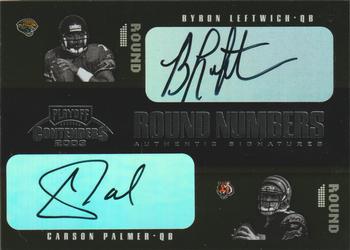 2003 Playoff Contenders - Round Numbers Autographs #RN-11 Carson Palmer / Byron Leftwich / Charles Rogers / Andre Johnson Front
