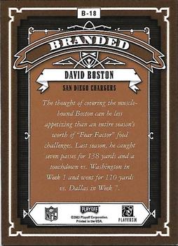 2003 Playoff Hogg Heaven - Branded #B-18 David Boston Back