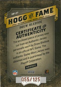 2003 Playoff Hogg Heaven - Hogg of Fame Materials Bronze #HF-27 Drew Bledsoe Back