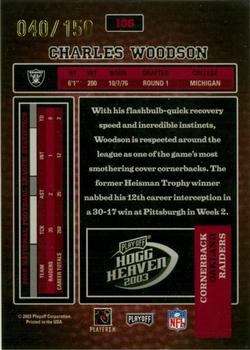 2003 Playoff Hogg Heaven - Hogg Wild #106 Charles Woodson Back