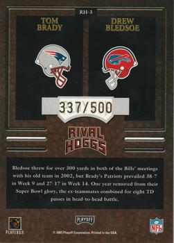 2003 Playoff Hogg Heaven - Rival Hoggs #RH-3 Drew Bledsoe / Tom Brady Back