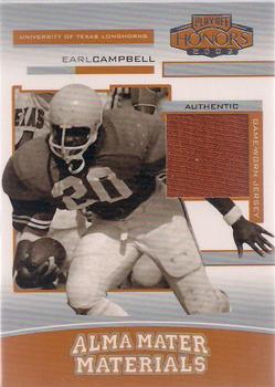 2003 Playoff Honors - Alma Mater Materials #AM-17 Earl Campbell Front