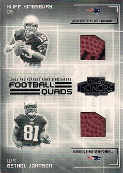2003 Playoff Honors - Football Quads #JQ-7 Kliff Kingsbury / Bethel Johnson / Terrell Suggs / Terence Newman Front