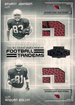 2003 Playoff Honors - Football Tandems #JT-9 Bryant Johnson / Anquan Boldin Front