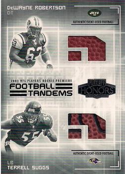 2003 Playoff Honors - Football Tandems #JT-14 DeWayne Robertson / Terrell Suggs Front