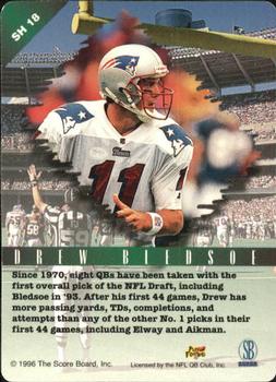 1996 Score Board NFL Lasers - Sunday's Heroes #SH18 Drew Bledsoe Back
